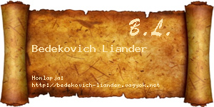 Bedekovich Liander névjegykártya